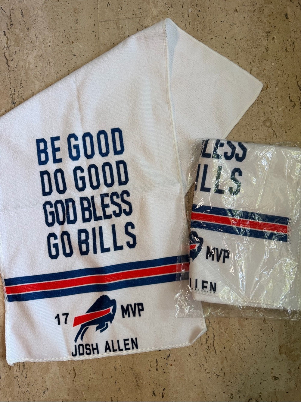 Buffalo Bills Josh Allen #17 Long Microfiber Towels 2 Pack New